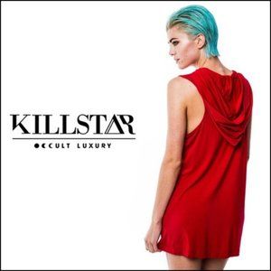 Killstar "Sorrow" Witchy Hoodie Dress [Blood]